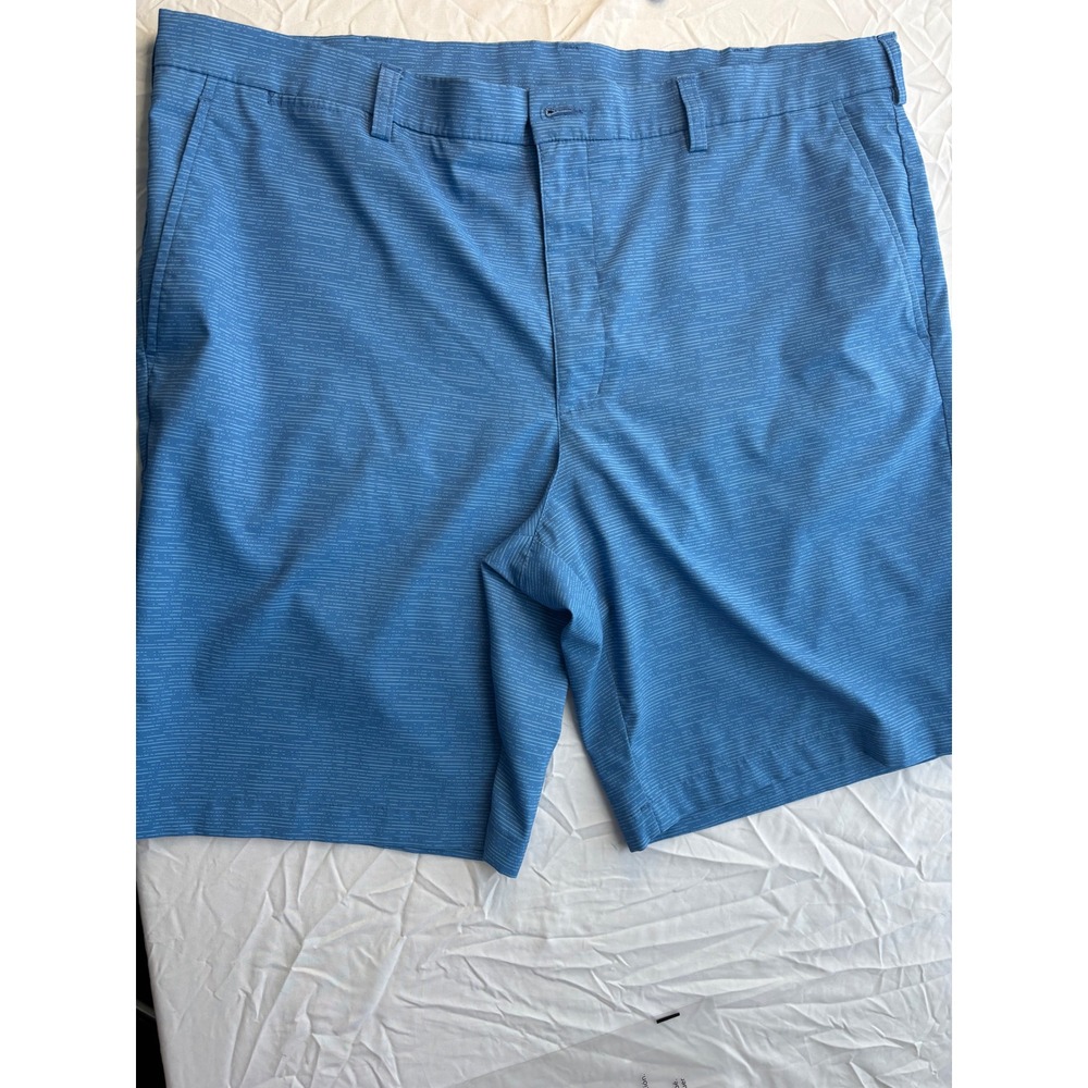 PGA Tour Mens Golf Shorts Blue Micro Stripe Flat Front Performance Size 40